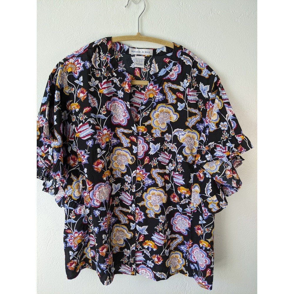 Maggie & Max Floral Blouse Sz L